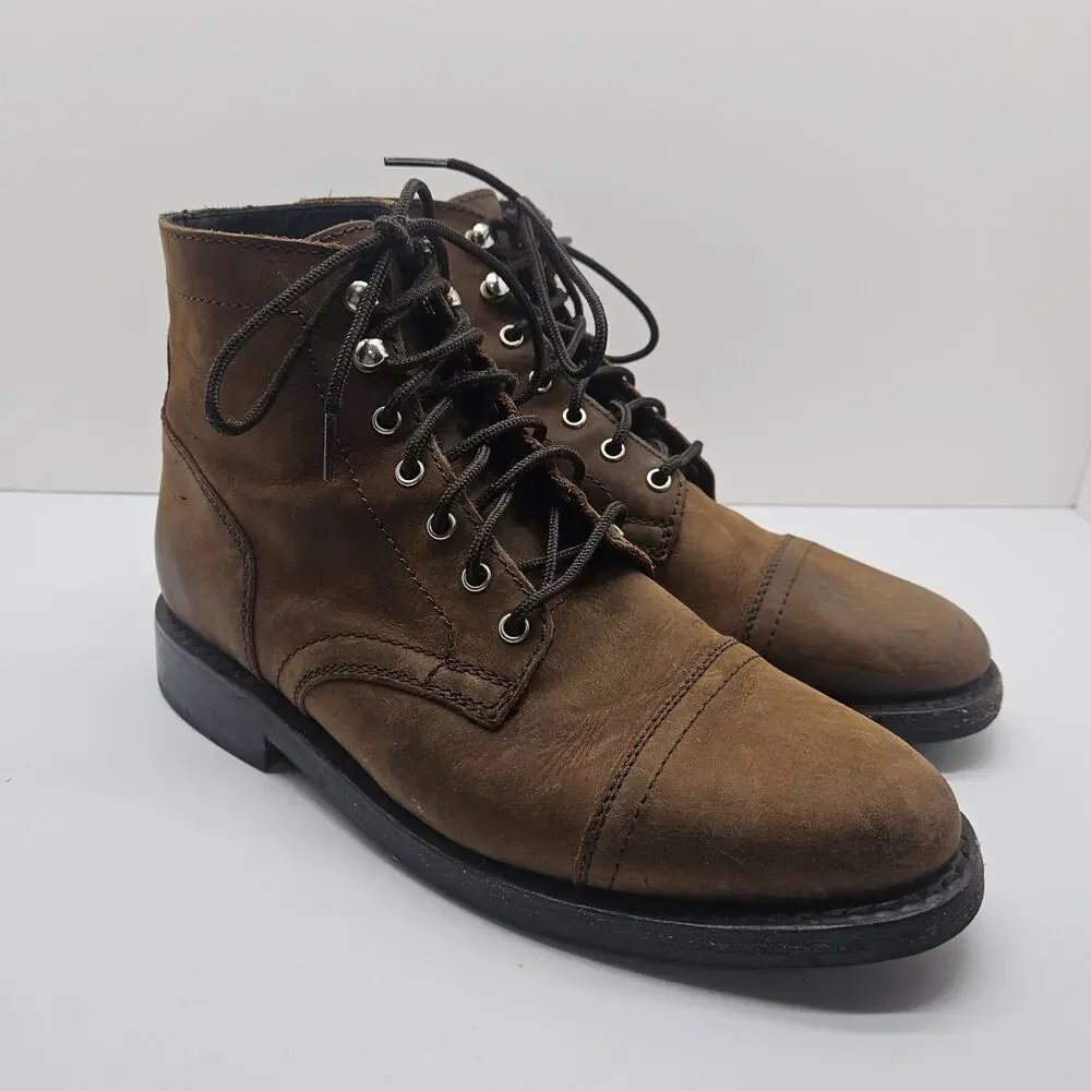 Thursday Boot Co. Captain Handmade Brown Leather Boots Men's Size 7.5 US
